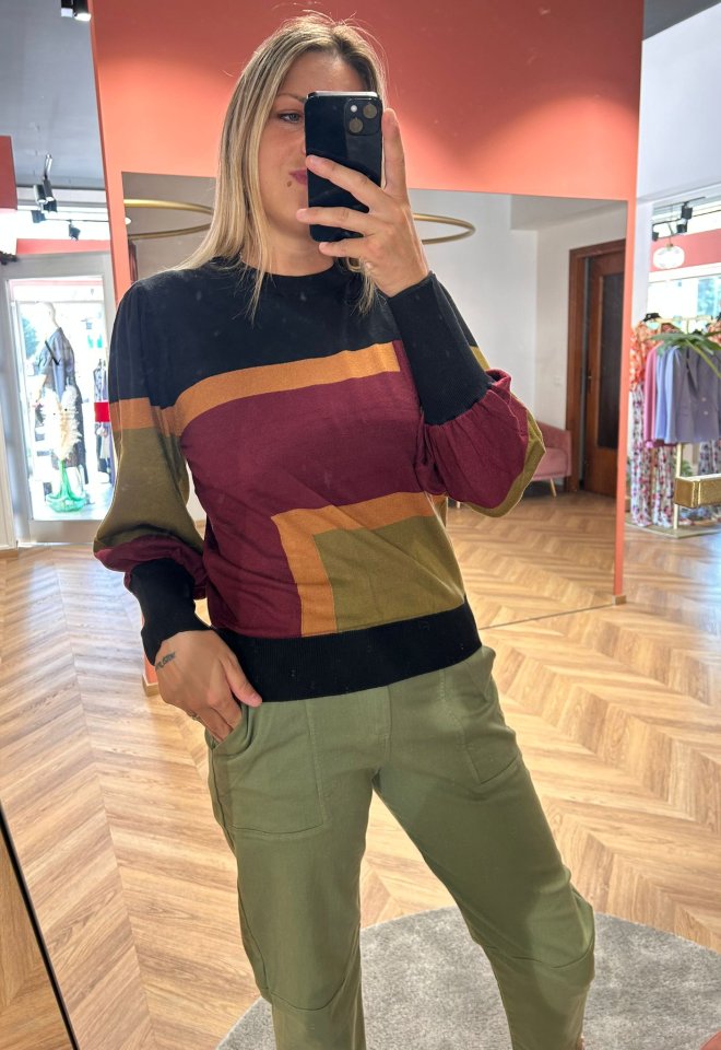 Colour block sweater verde - Verde  -  S