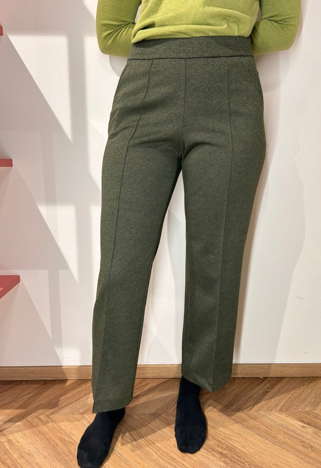 pantalone spigato - Verde Militare -  46