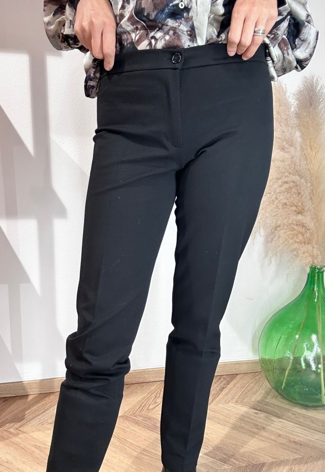 pantalone punto milano nero - Nero -  42