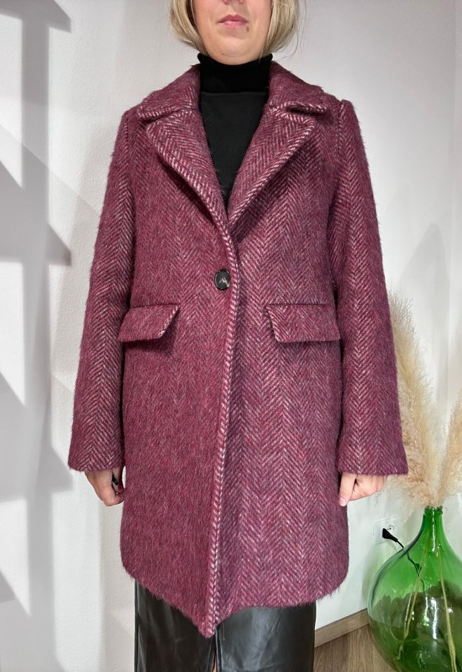 cappotto spigato Bordeaux - Bordeaux -  44