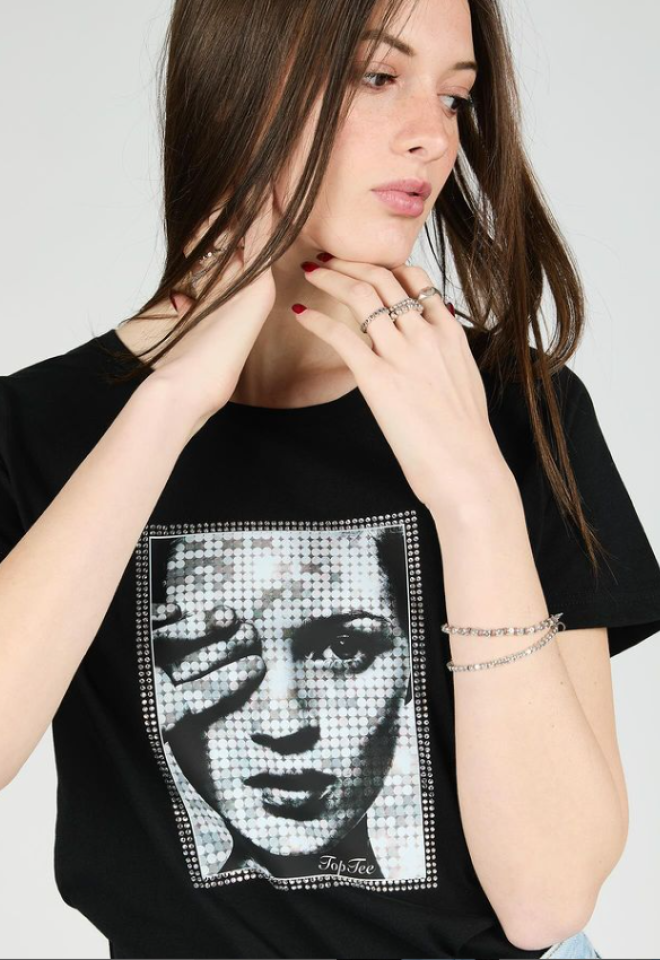 T-SHIRT KATE MOSS - Nero -  S